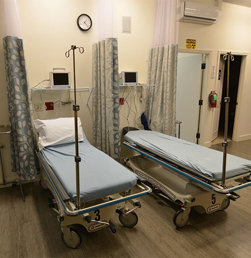 treatment room with two beds